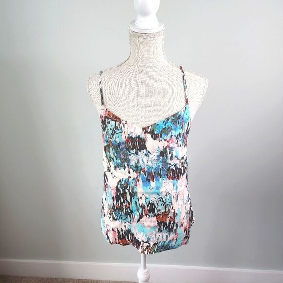 FRENCH CONNECTION ISLA RIPPLE WOMEN'S TOP SIZE 2 ADJUSTABLE STRAPS LOOSE FIT - Picture 3 of 9